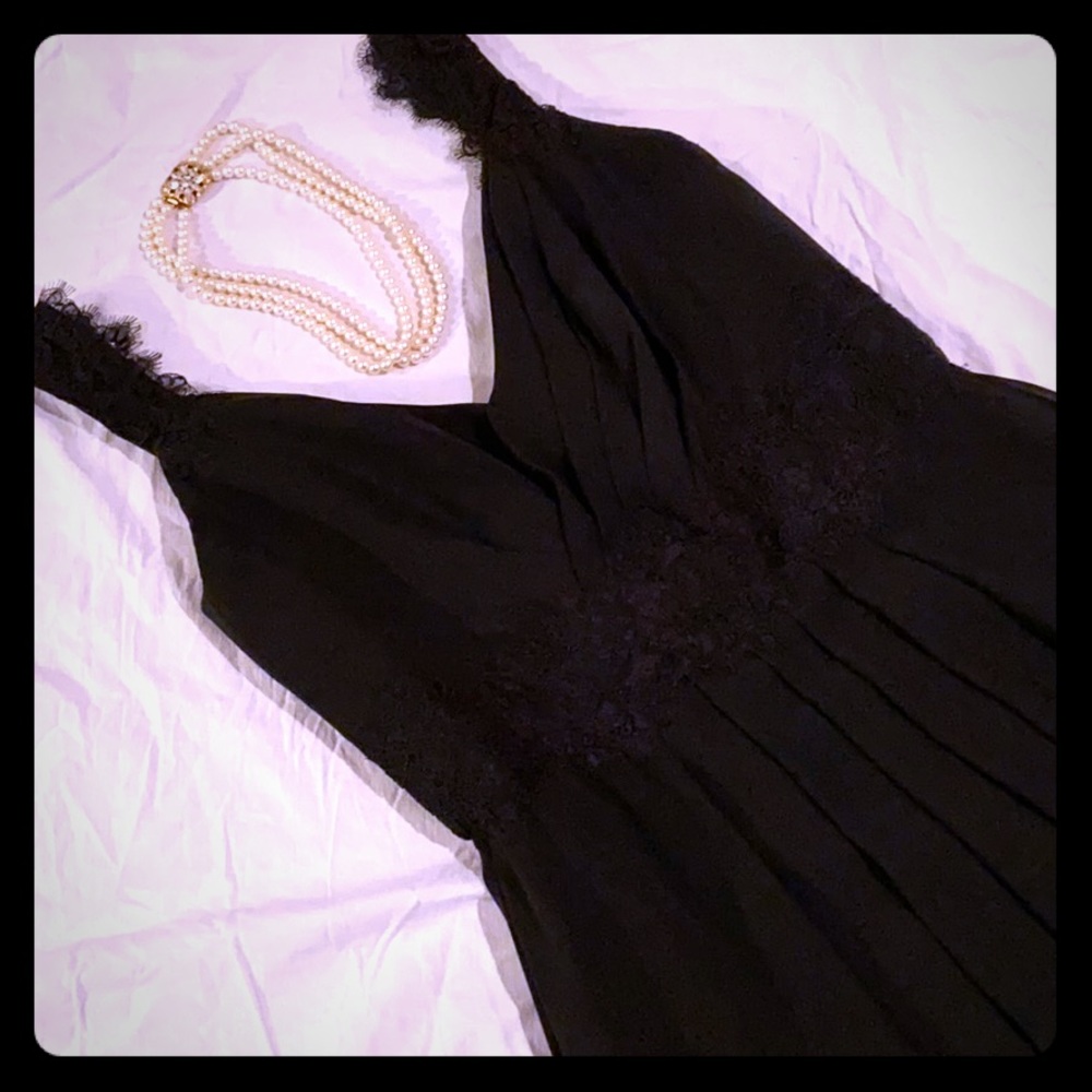 Sorella Vita black formal flowy floor length gown